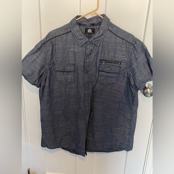 Rock & Republic Other - Rock & Republic Men’s XXL short sleeve button Shirt Blue